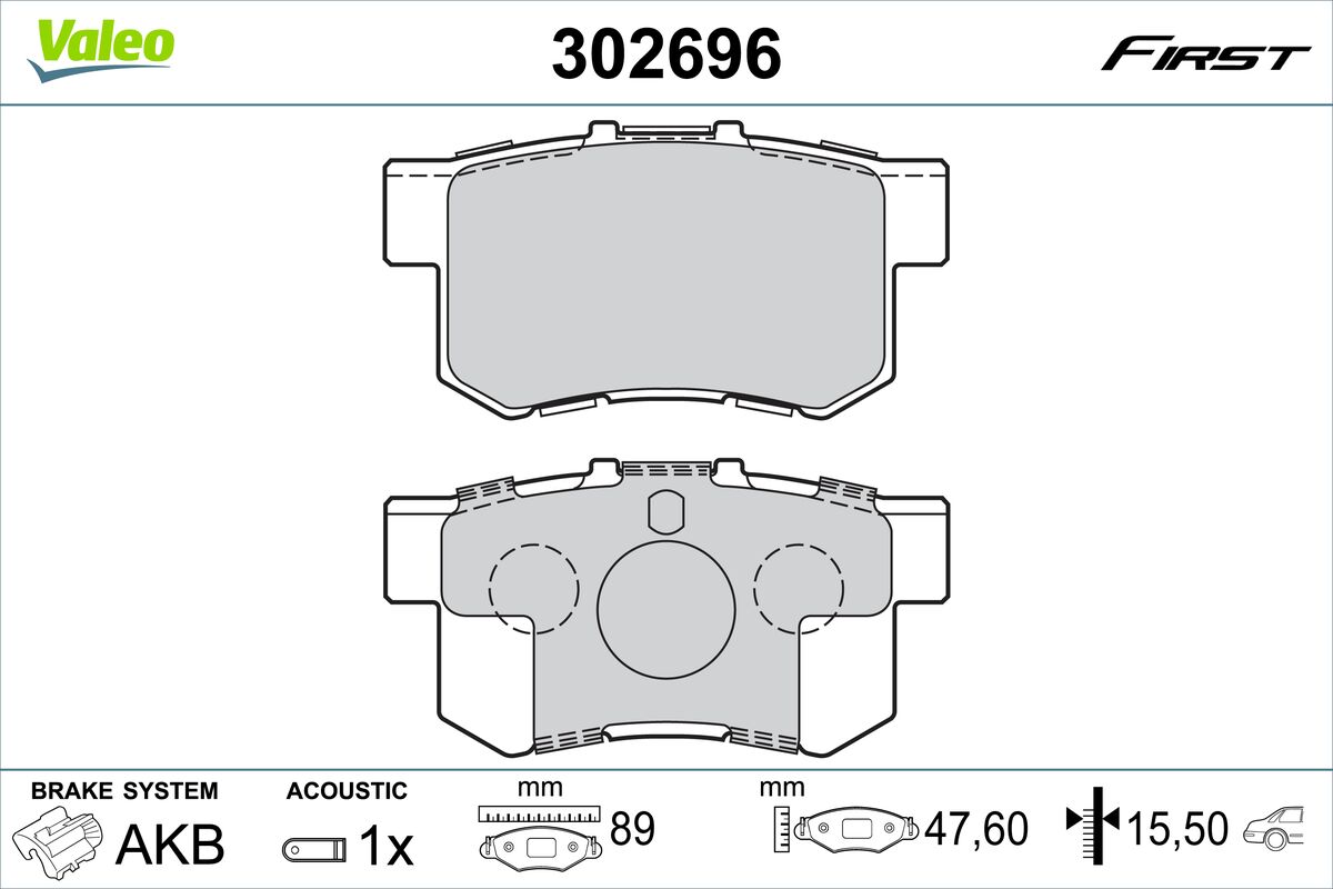 VALEO Fékbetét, mind 302696_VALEO